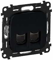 Розетка компьютерная без рамки Legrand Valena Allure 2-м. RJ45+RJ45 6e антрацит картинка